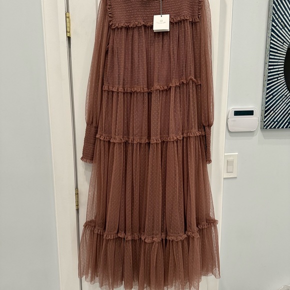 Girls detailed mauve gown - Picture 3 of 3